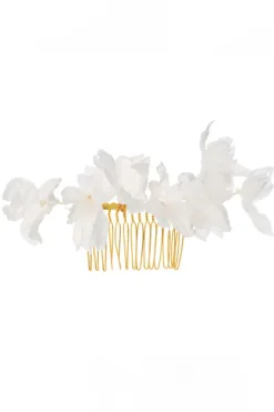 Braut Haarkamm mit Seidenblüten