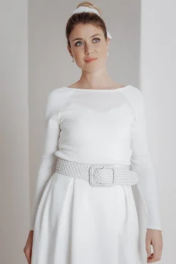 Braut Pullover aus Feinstrick mit V-Ausschnitt