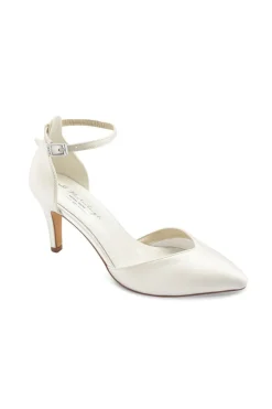 Braut Pumps mit funkelndem Riemen – Marielle Ivory Satin | G.Westerleigh