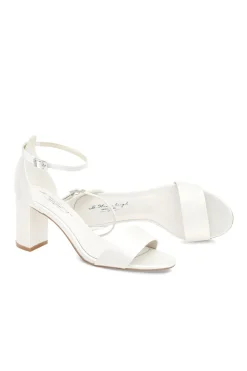 Brautschuh mit Blockabsatz – Belle Ivory Satin | G.Westerleigh
