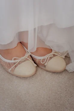Brautschuh mit Tupfen - Marilyn Daphne Perla rund Pretty Ballerinas