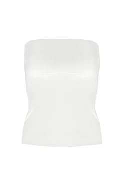 Elastisches Unterziehtop – Long Jersey Bandeau Ivory Twobirds