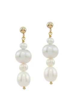 Elegante Braut Ohrringe mit Perlen Anhänger - Love Match