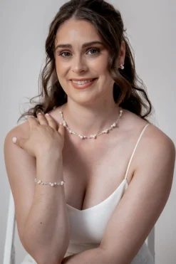 Filigrane Braut Halskette mit Perlen