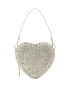 Herzförmige Handtasche in Silber – Midi Heart Bag Crystal | Weat