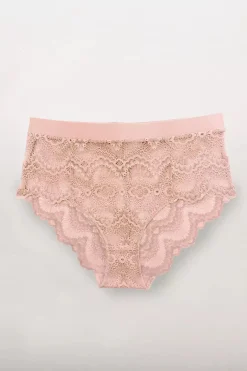 High-Waist Spitzenslip in Nude