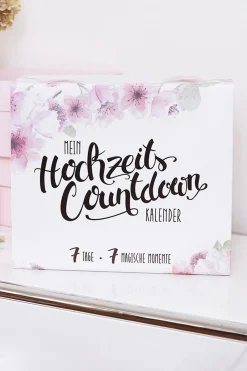 Hochzeits-Countdown-Kalender™ mit Silber-Armband und Strumpfband