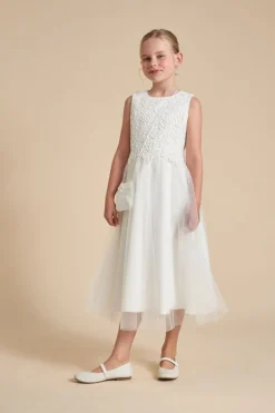 Kommunionkleid mit Tüll und Boho-Spitze