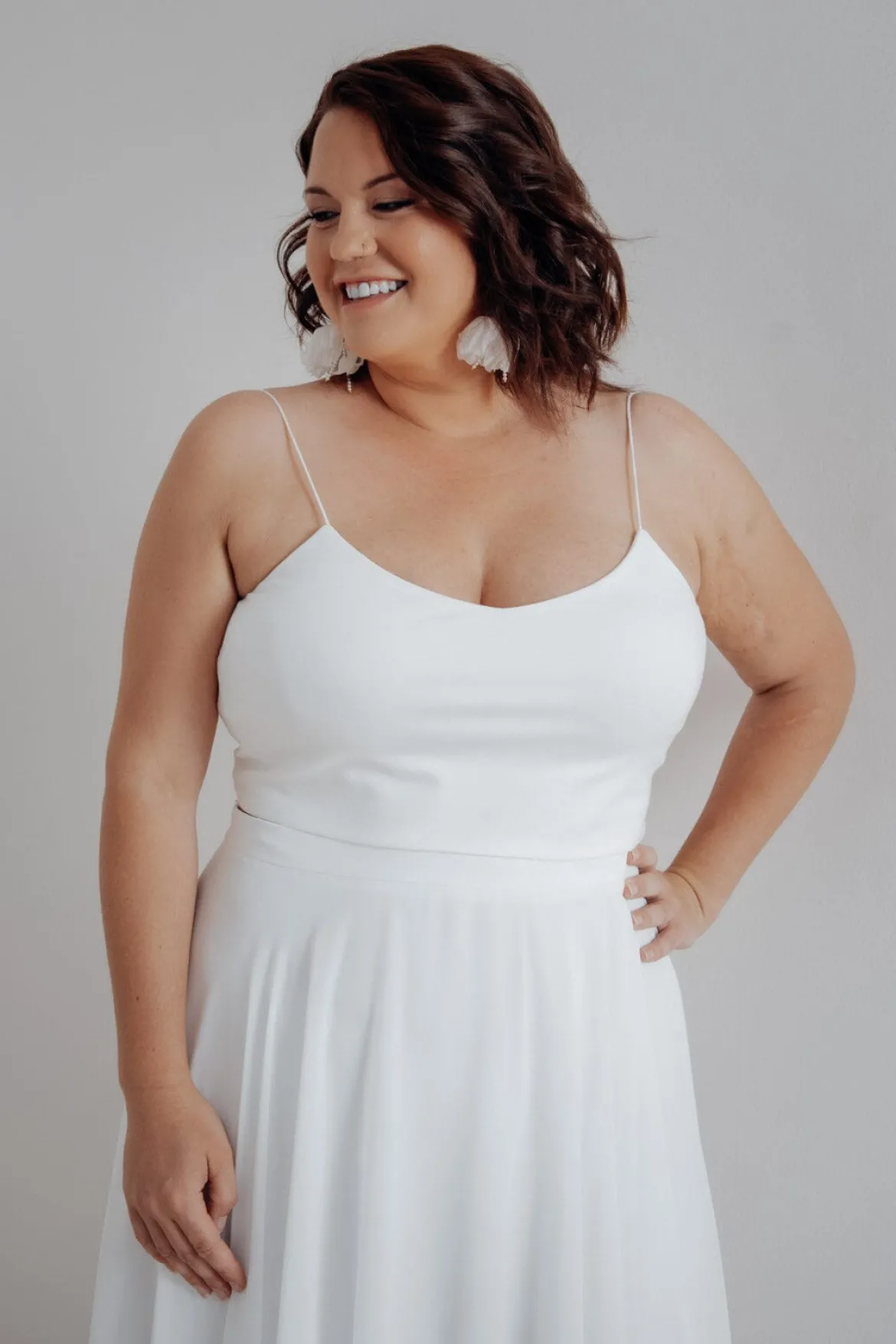 Kurzes Plus Size Braut Top – Corie crop noni Curvy