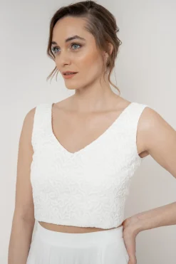 Kurzes Spitzen-Braut Top – Timea noni