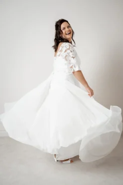 Langer Braut Rock aus Chiffon – Isla noni Curvy