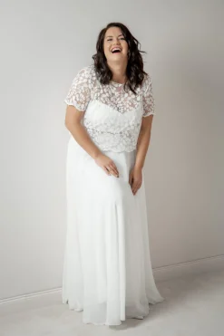 Langer Braut Rock aus Chiffon – Isla noni Curvy