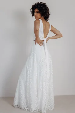 Rückenfreies Braut Top – Liza Ivory Eco noni