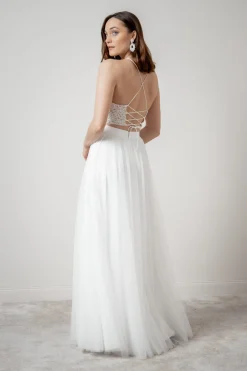Rückenfreies Braut Top aus Vintage-Spitze – Filiz noni