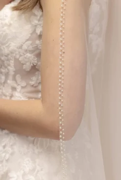 Softtüll-Schleier mit Perlenborte | The Perfect Bridal Company