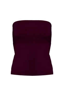 Tube-Top in Weinrot – Long Jersey Bandeau Bordeaux Twobirds